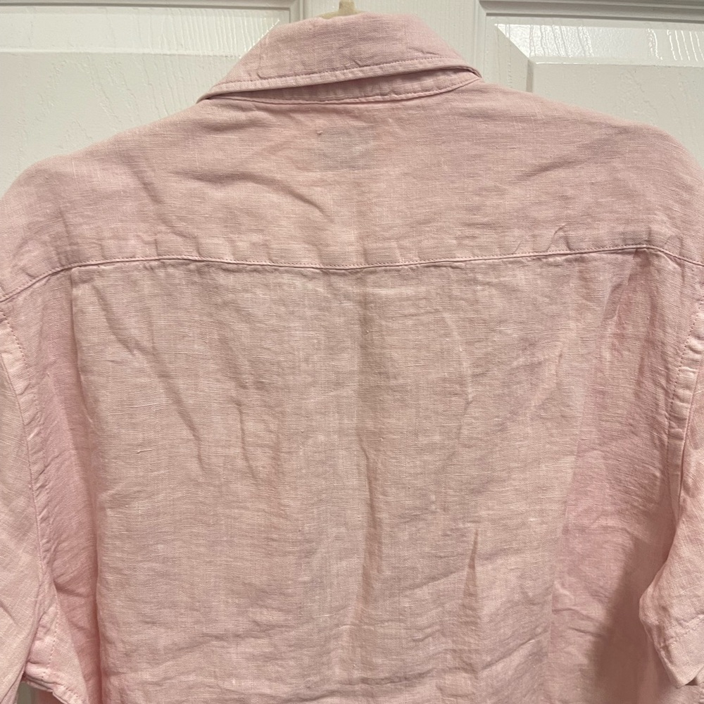 Faherty Pink Linen Short Sleeve Button Down - Picture 8 of 10